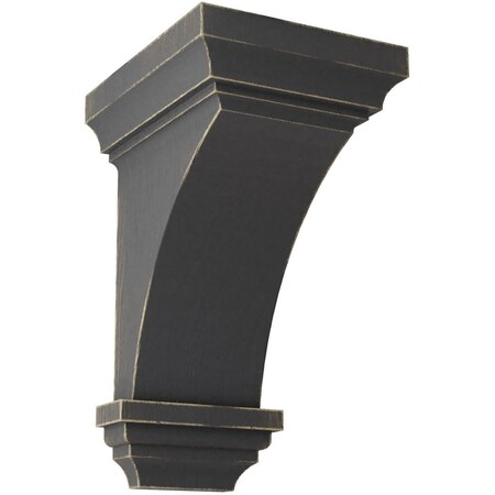 Ekena Millwork 6"W x 6 3/4"D x 12"H Large Jefferson Wood Vintage Decor Corbel, Black CORWD06X06X12JEBL